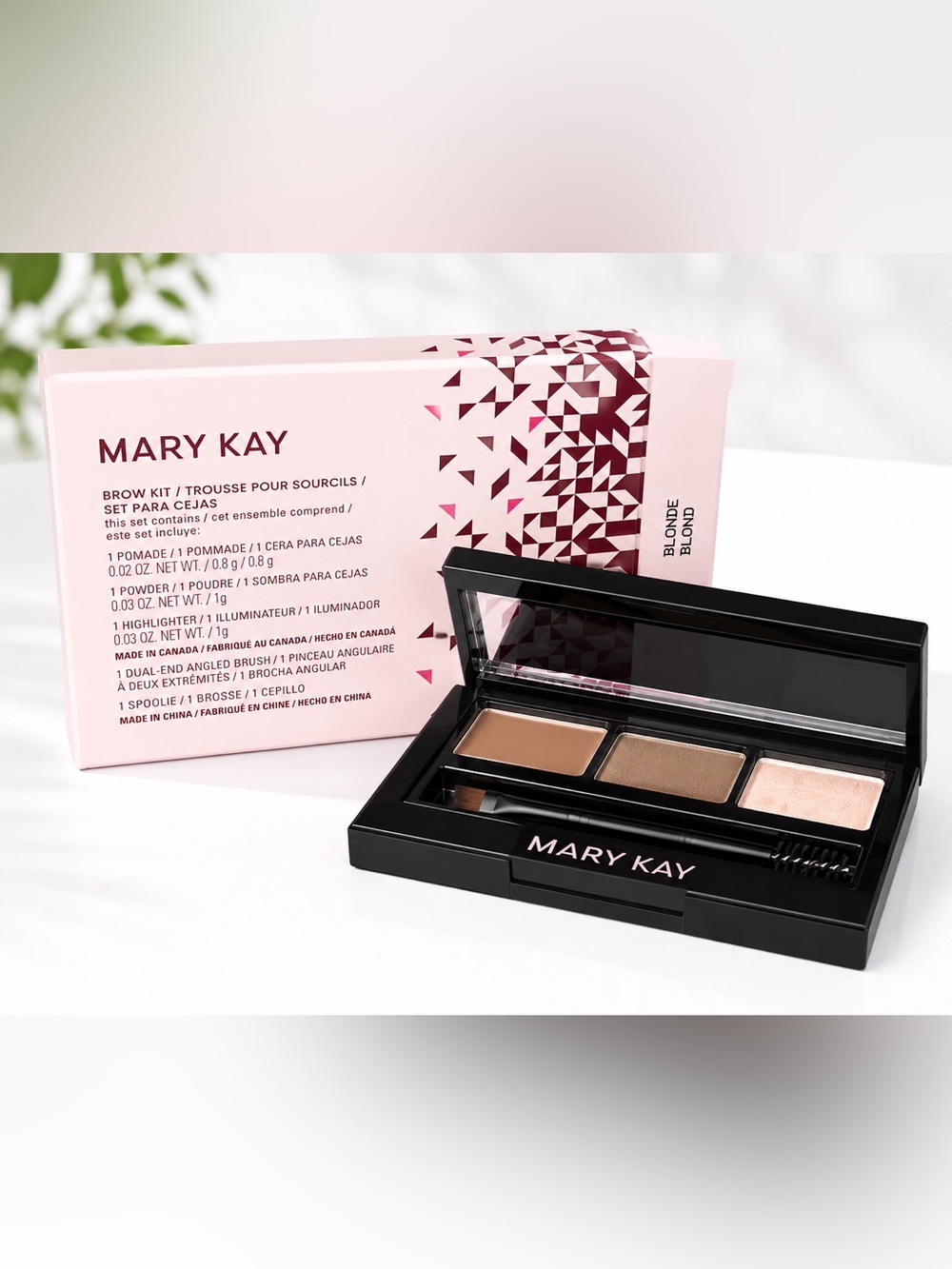 NEW Mary Kay Brow Kit Blonde Eyebrow Palette Pomade Powder Highlighter NIB